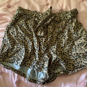 Aerie Cheetah print shorts with tie